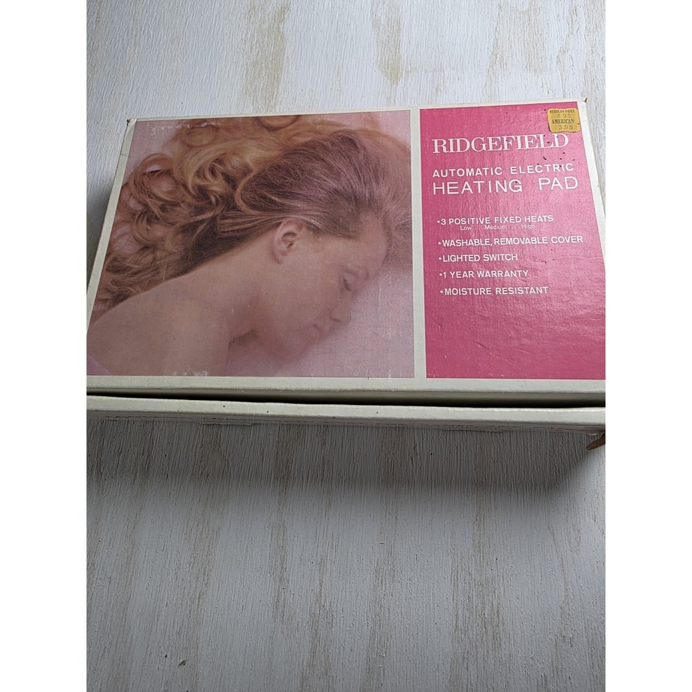 Vintage 1970s Ridgefield Electric Heating Pad With Box And Instructions